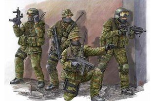 1/35 Германские современные коммандос КСК (KSK), 4 фигуры (Trumpeter 00422)