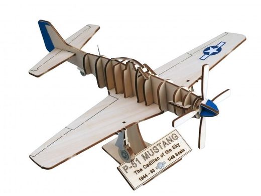 1/48 Истребитель P-51 Mustang, серия Art&Wood (Artesania Latina 30216), сборная деревянная модель