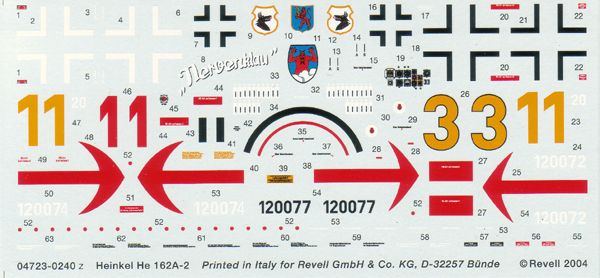 1/32 Heinkel He-162A-2 Salamander немецкий реактивный истребитель (Revell 04723), сборная модель