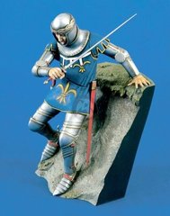 120 мм (1/16) Французький лицар Guillaume de Martel в битві при Азенкурі 1415 року (Verlinden 1311), збірна смоляна фігура