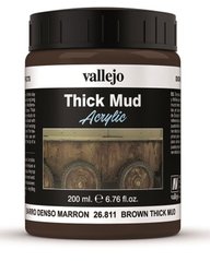 Имитация густой коричневой грязи, 200 мл (Vallejo 26811) Brown Thick Mud