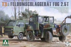 1/35 Автомобиль VolksWagen VW T3 Transporter и фронтальный погрузчик Feldumschlaggerat Fug 2.5t (Takom 2141), сборные модели