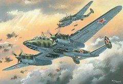 1/72 Петляков Пе-2 серия 205, советский пикирующий бомбардировщик (UniModels UM 109), сборная модель