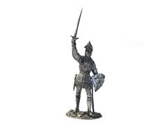 54мм Французький лицар,  XIV століття, колекційна олов'яна мініатюра