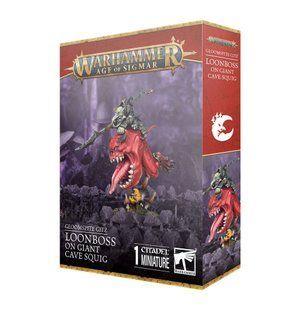 Gloomspite Gitz: Loonboss on Giant Cave Squig, мініатюри Warhammer Age of Sigmar (Games Worksop 89-35), збірні пластикові