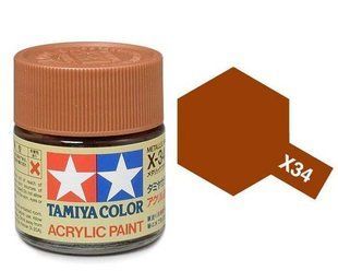 Фарба Tamiya X-34 Metallic Brown, металік акриловий, 10 мл (Tamiya 81534)