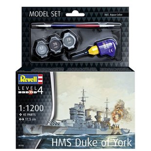 1/1200 HMS Duke of York британський лінкор, серія Model Set з фарбами та клеєм (Revell 65182), збірна модель