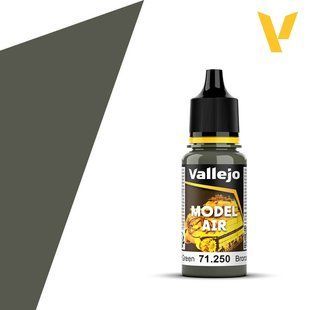 Бронзово-зеленый RAL6031, 17 мл (Vallejo Model Air 71250 Bronze Green) акриловая краска под аэрограф