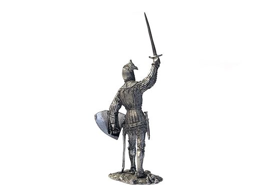 54мм Французский рыцарь, XIV век, коллекционная оловянная миниатюра