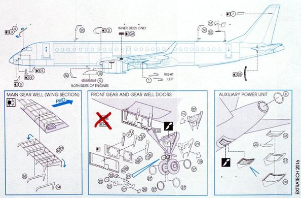 1/144 Фототравление для Embraer ERJ-190/195, для моделей Revell (Extra Tech EX14435)