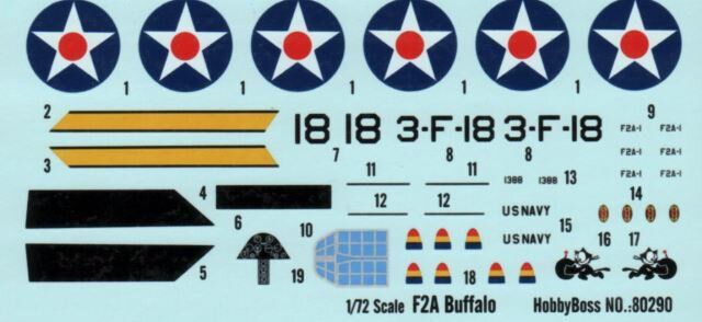1/72 Истребитель Brewster F2A Buffalo (HobbyBoss 80290), сборная модель