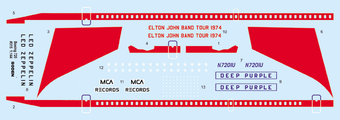 1/144 Boeing 720 "Elton John tour" (Roden 315) сборная модель