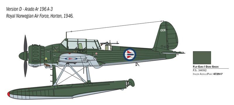 1/48 Arado Ar-196A-3 гидросамолет (Italeri 2784) сборная модель
