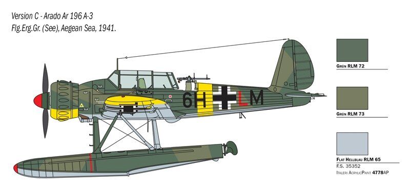 1/48 Arado Ar-196A-3 гидросамолет (Italeri 2784) сборная модель
