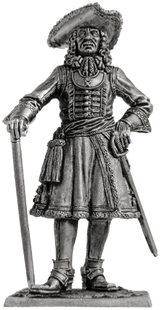 54 мм Штаб офицер преображенского полка, 1698-1700. Россия, оловянная миниатюра (EK Castings R240)