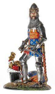 54мм Edward, The Black Prince, 1330-1376 годы, коллекционная оловянная миниатюра (Andrea Miniatures SM-F01), сборная некрашеная