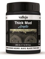 Имитация густой темной грязи, 200 мл (Vallejo 26812) Black Thick Mud