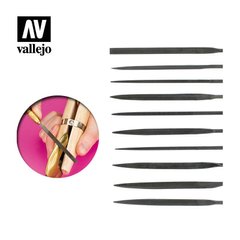 Набір надфілів, 10 штук різної форми (Vallejo 03001 Set of 10 Needle Files)