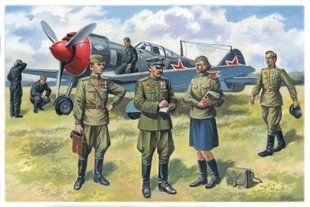 1/48 Пілоти і техніки ВПС СРСР 1943-45 років, 7 фігур (ICM 48084), збірні пластикові