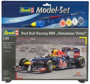 1/24 Автомобиль Red Bull Racing RB8 (пилот Vettel) + клей + краски + кисточка (Revell 67074)