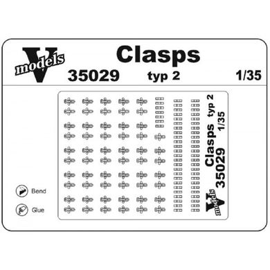 1/35 Застібки для німецької бронетехніки, тип 2 (Vmodels 35029 Clasps for german AFVs, type 2)