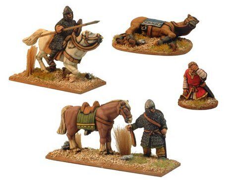 Темные века (Dark Ages) - Norman Cavalry Characters and Casualties (3) - Crusader Miniatures NS-CM-DAN106