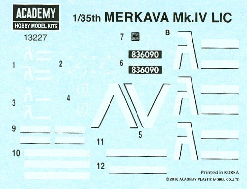 1/35 Merkava Mk.IV LIC ізраїльський танк (Academy 13227), збірна модель