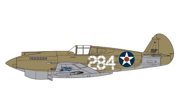 1/72 Curtiss P-40B Warhawk американський винищувач (Airfix 01003B), збірна модель