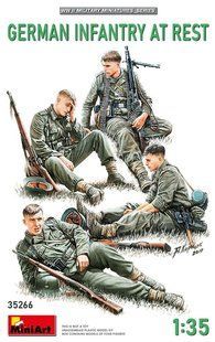 1/35 Німецькі піхотинці на відпочинку, 4 фігури, збірні пластикові (Miniart 35266)