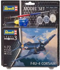 1/72 Самолет F4U-4 Corsair, стартовый набор с красками, клеем и кистью (Revell 63955), сборная модель