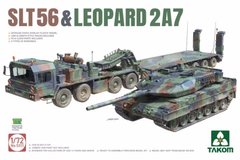 1/72 Танковий транспортер Faun SLT56 + танк Leopard 2 A7, серія "1+1" (Takom 5011), дві збірні моделі