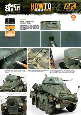Фільтр синій для Panzer Grey, 35 мл (AK Interactive AK 071) Filter Blue for Panzer Grey