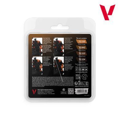 Набір фарб "Відтінки шкіряного: Leather Set", 4 фарби по 18 мл, акрилові (Vallejo 72385 Game Color Paint Set)