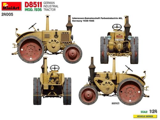 1/24 Трактор Lanz Bulldog D8511 образца 1936 года (Miniart 24005), сборная модель