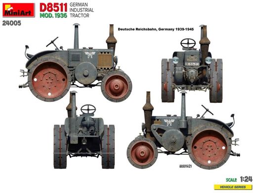 1/24 Трактор Lanz Bulldog D8511 зразка 1936 року (Miniart 24005), збірна модель