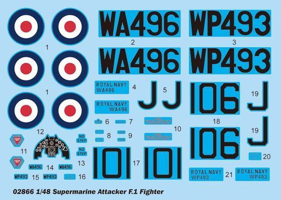 1/48 Supermarine Attacker F.1 британський винищувач (Trumpeter 02866), збірна модель