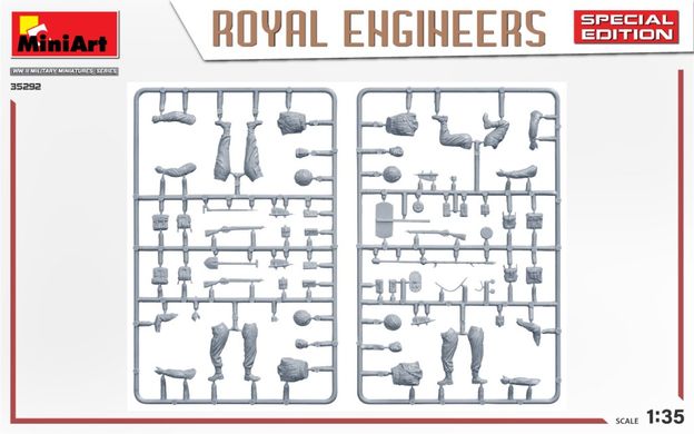1/35 Инженеры Королевской армии, 4 фигуры, серия Special Edition с вооружением и аксессуарами (Miniart 35292)
