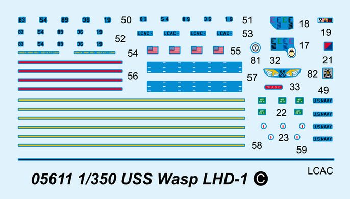 1/350 USS Wasp LHD-1 американский универсальный десантный корабль (Trumpeter 05611), сборная модель