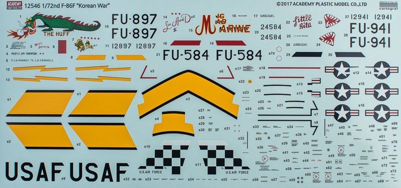 1/72 Истребитель F-86F Sabre, война в Корее (Academy 12546), сборная модель