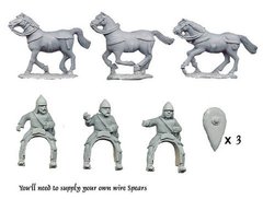 Темные века (Dark Ages) - Light Cavalry with Spears (3 Cavalry Figures) - Crusader Miniatures NS-CM-DAB107