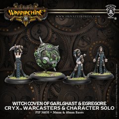 Witch Coven of Garlghast and the Egregore, Cryx Warcaster, мініатюри Warmachine (Privateer Press Miniatures PIP34035), збірні металеві нефарбовані