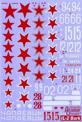 1/48 Декаль для самолета Ильюшин Ил-2 Штурмовик двухместный (Authentic Decals 4814)