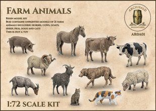 1/72 Свійські тварини (Archibald Miniatures Farm Animals), смоляні