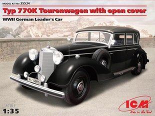 1/35 Typ 770K Tourenwagen с раскрытым тентом, германский автомобиль (ICM 35534), сборная модель