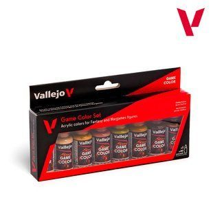 Набір фарб "Тілесні кольори: Skin Tones", 8 фарб по 18 мл, акрилові (Vallejo Game Color 72187 Paint Set)