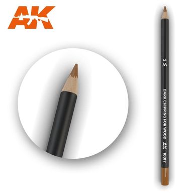 Карандаш для везеринга и эффектов "Темные царапины для дерева" (AK Interactive AK10017 Weathering pencils DARK CHIPPING FOR WOOD)