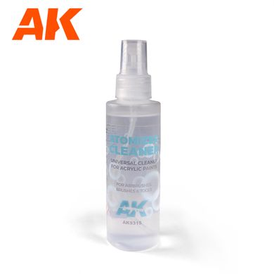 Очиститель от акрила для аэрографа, кистей и других инструментов, 125 мл, спрей (AK Interactive 9315 Atomizer Cleaner for Acrylic)