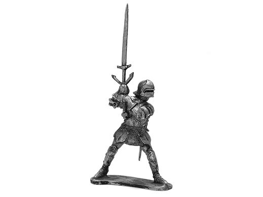 54мм Средневековый рыцарь, коллекционная оловянная миниатюра