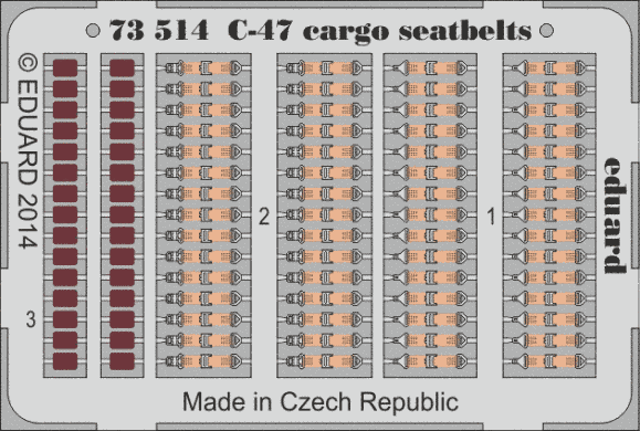 1/72 Ремни привязные для Douglas C-47 Skytrain, фототравленные (Eduard 73514)