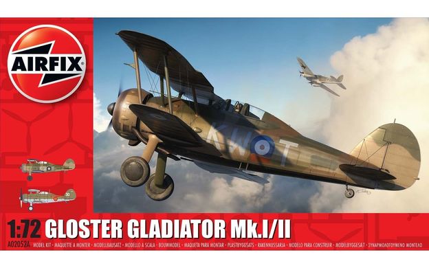 1/72 Gloster Gladiator Mk.I/II истребитель-биплан (Airfix 02052A), сборная модель